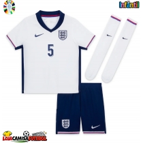 Camisa de Futebol Inglaterra John Stones #5 Equipamento Principal Infantil Europeu 2024 Manga Curta (+ Calças curtas)